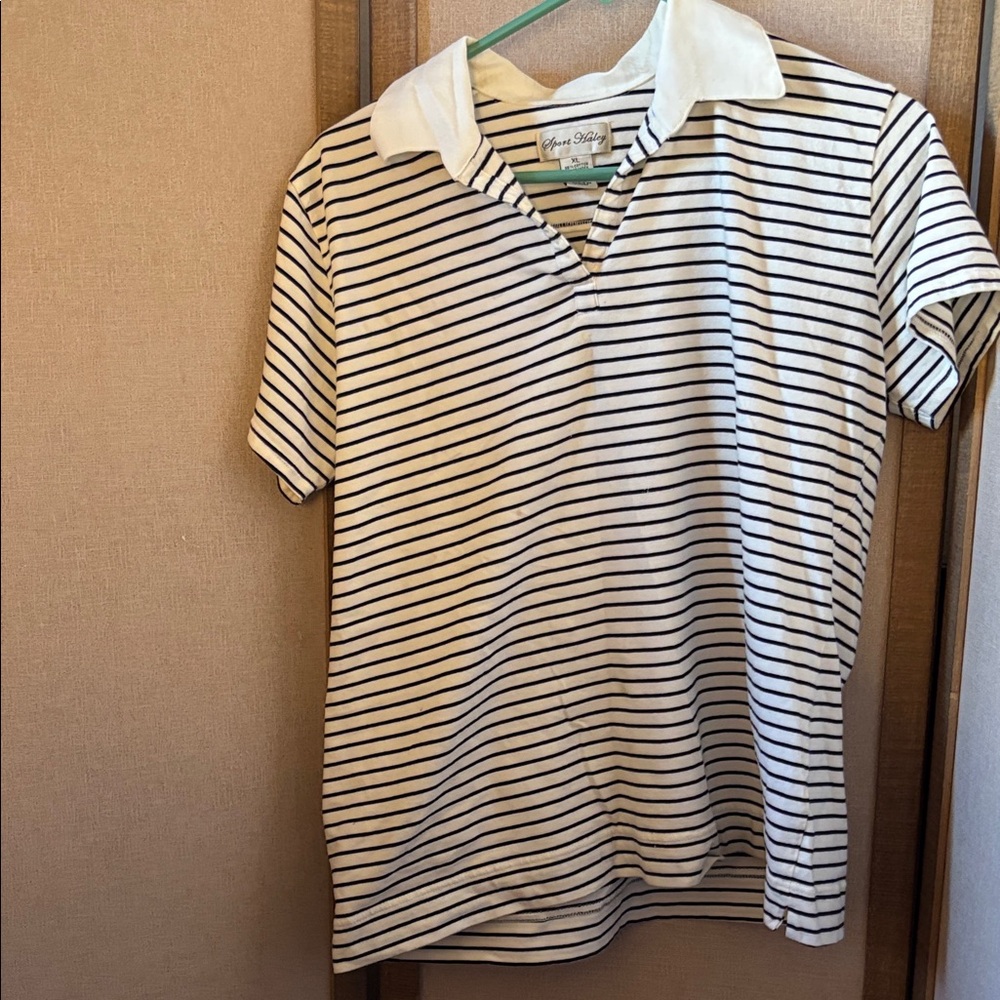 Sport Haley White Polo with Black Stripes